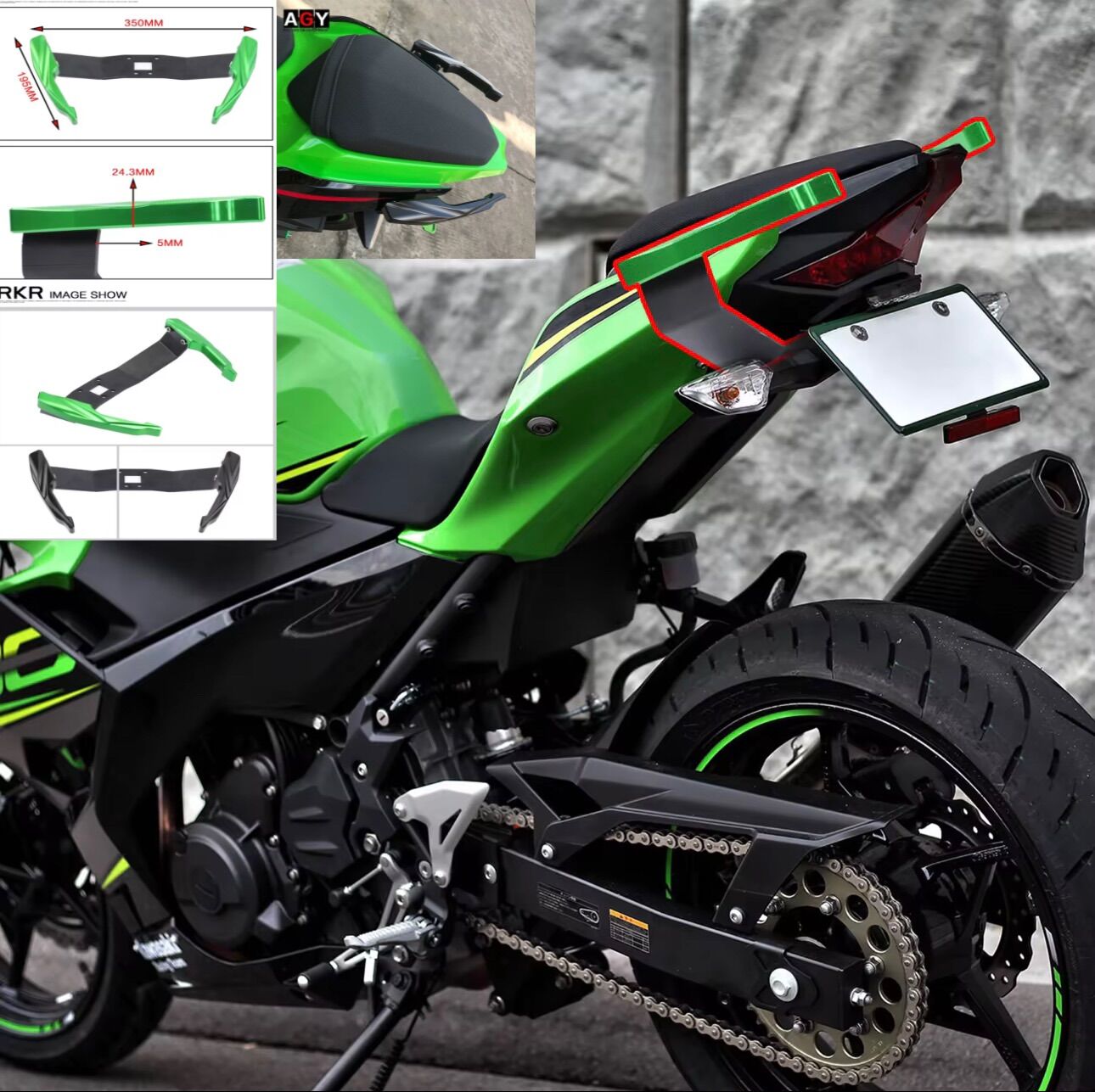 Baga siêu tải Kawasaki z400,Ninja400 ( plug & play)