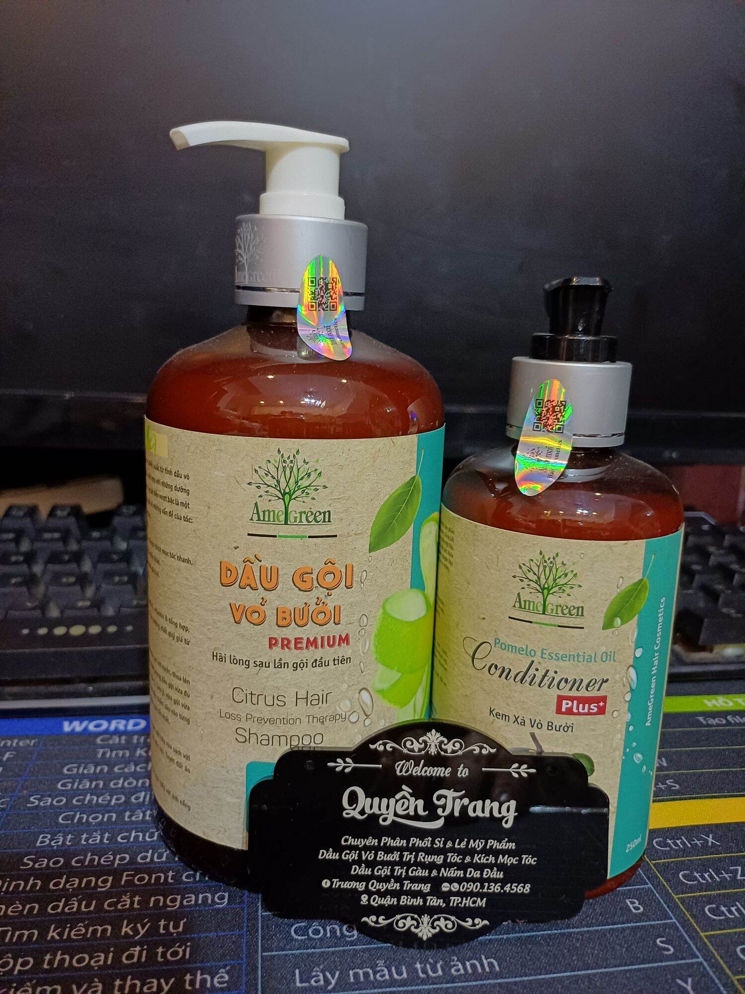 {KHUYẾN MÃI} Bộ Dầu gội Vỏ Bưởi và Kem xả vỏ bưởi AmeGreen ngăn ngừa rụng tóc và kích mọc tóc