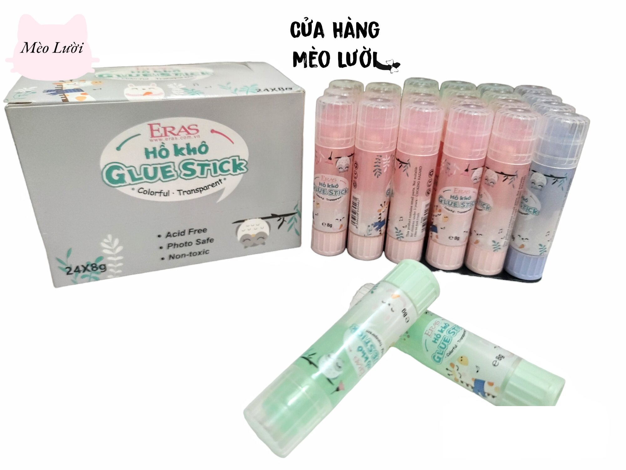 Hồ khô neon siêu dính 8g màu sắc đáng yêu