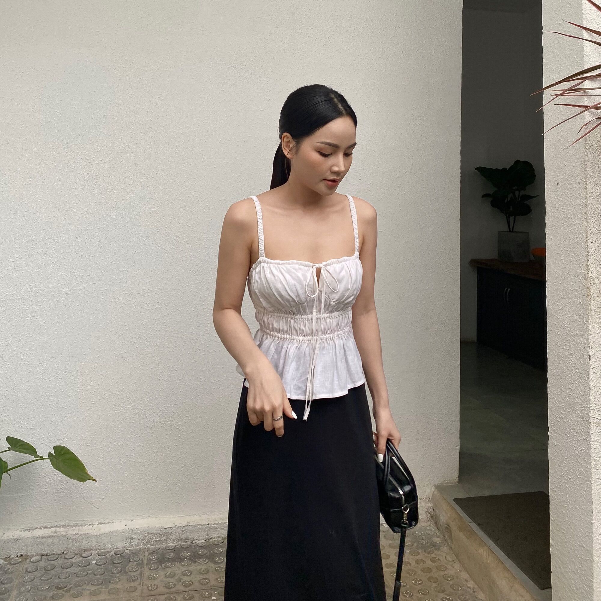 AMY Top - Áo Linen Nhún ( ảnh chính chủ )