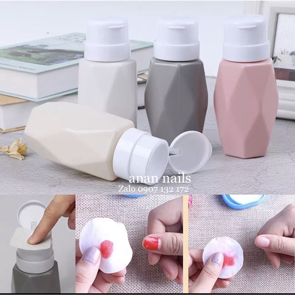 Bình ấn aceton, lọ đựng dung dịch làm nail