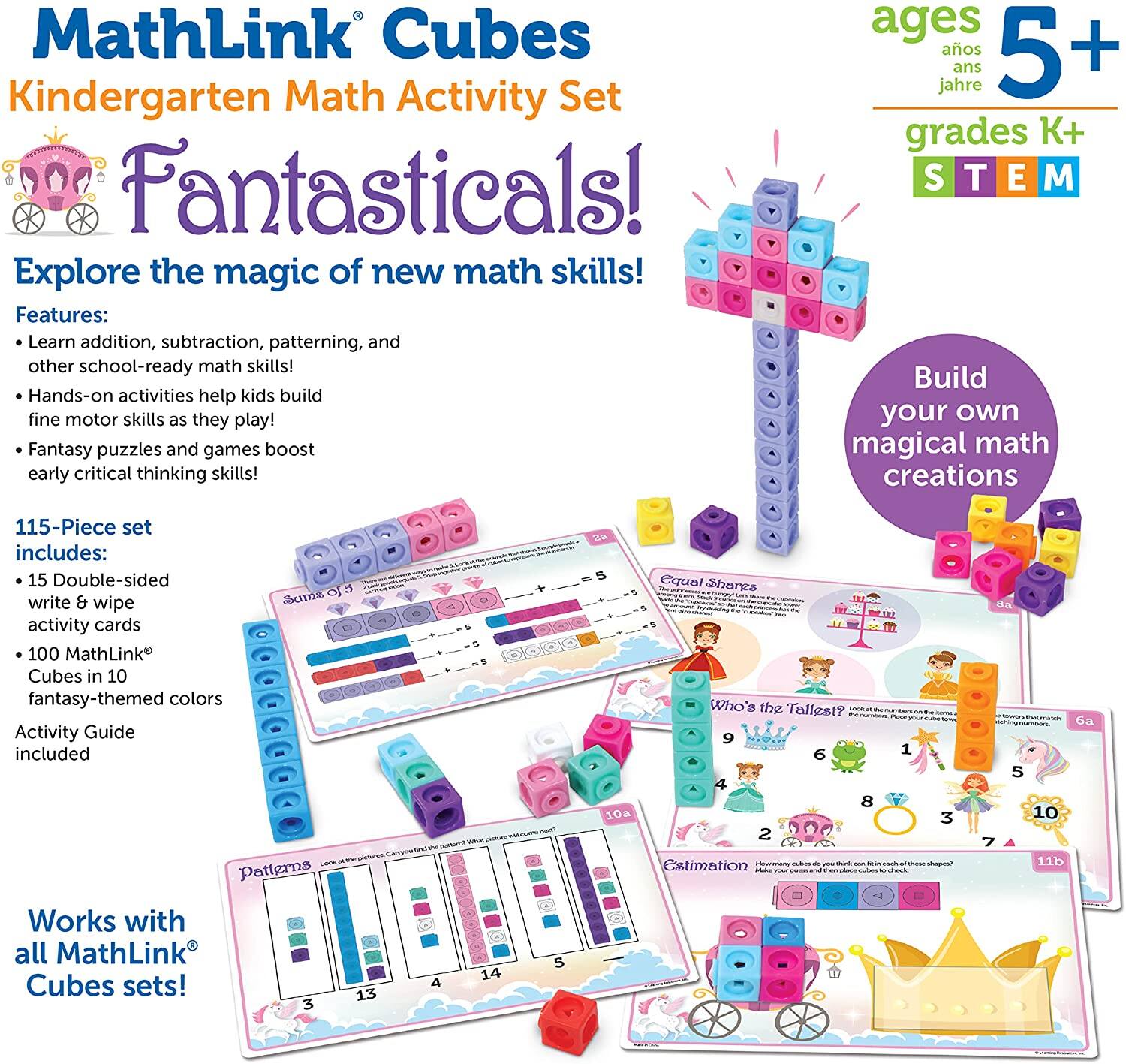 BỘ HỌC TOÁN - MATHLINK® CUBES KINDERGARTEN MATH ACTIVITY SET: FANTASTICALS!