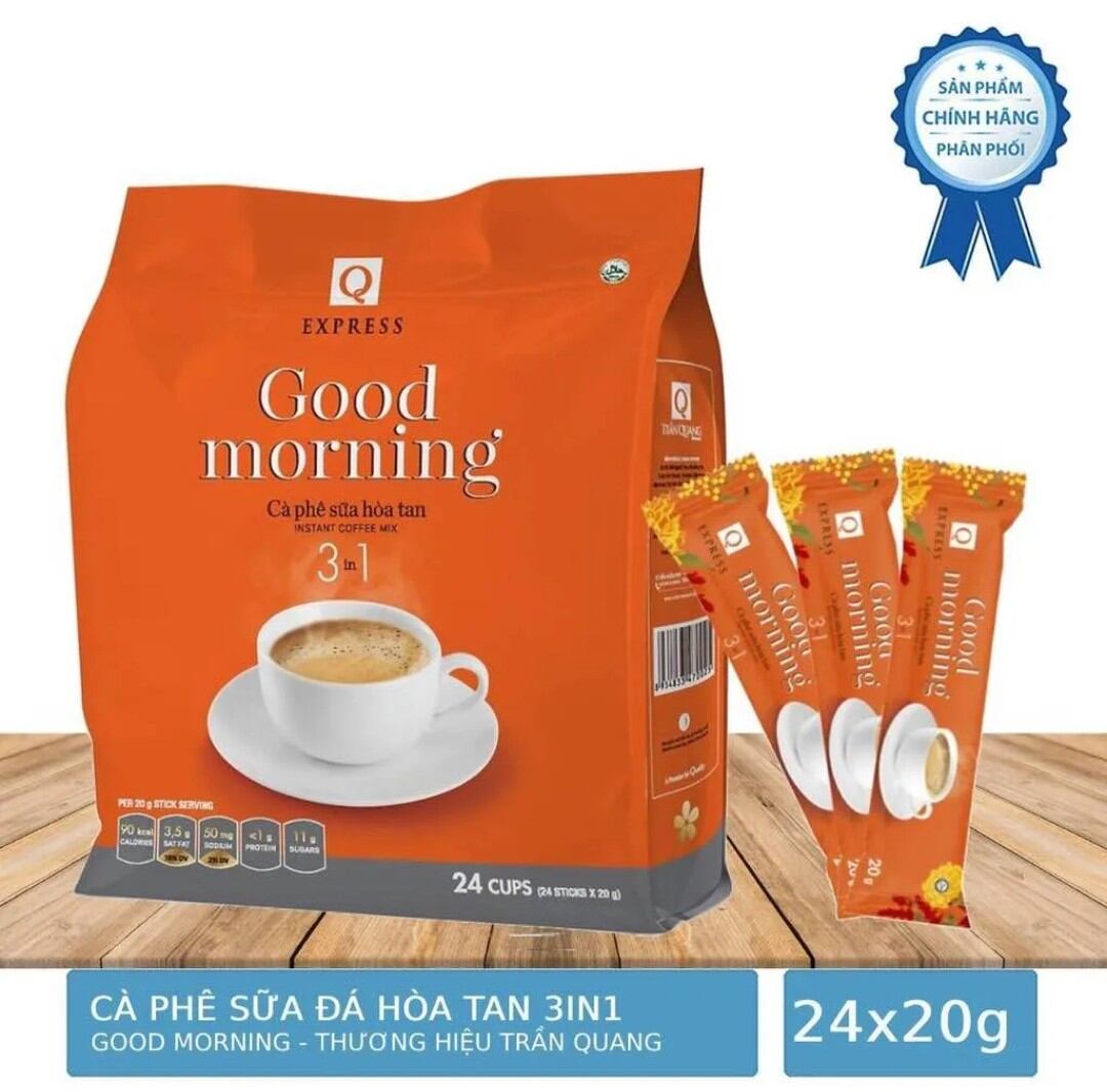 Cà phê good morning trần quang 24 gói date 2025
