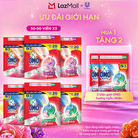 (Livestream) - Combo 3 túi viên giặt tiện lợi OMO 3 trong 1 Hương Tinh Tế/Tươi Mát 30-50 viên/túi (bao bì tùy lô nhập hàng)