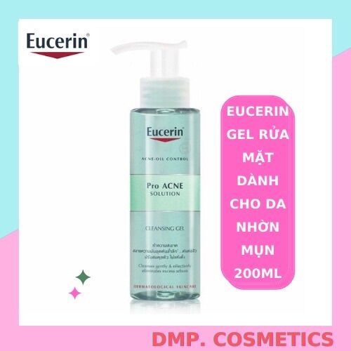 Eucerin gel rửa mặt dành cho da nhờn mụn proacne cleansing 200ml