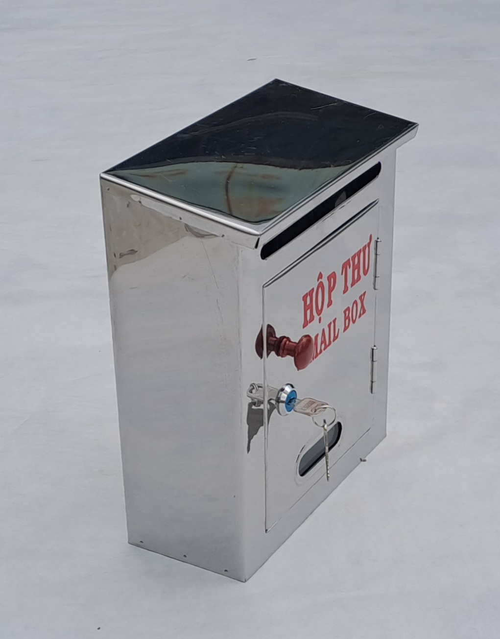 Hộp thư báo, hộp thư góp ý, thùng đựng thư inox( cao 28 x 22 x10cm)