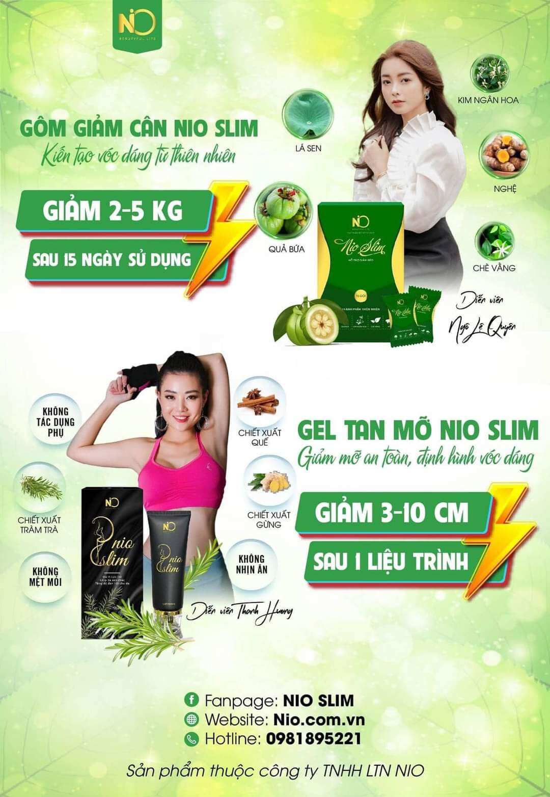 Combo giảm cân an toàn hiệu quả tại nhà Nio Slim