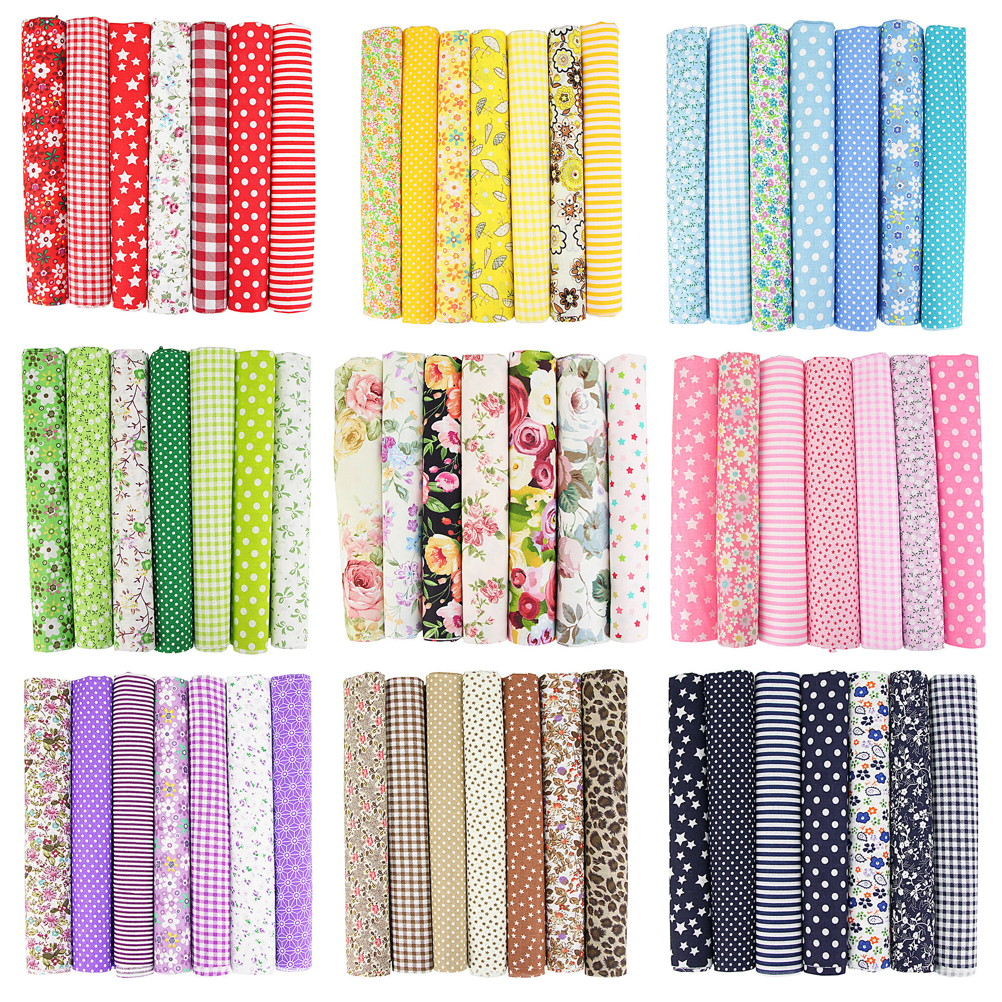 7pcs 50x50cm Hình Vuông bông vải thủ công vải cho DIY bó chắp vá Quilting may scrapbooking artcraft