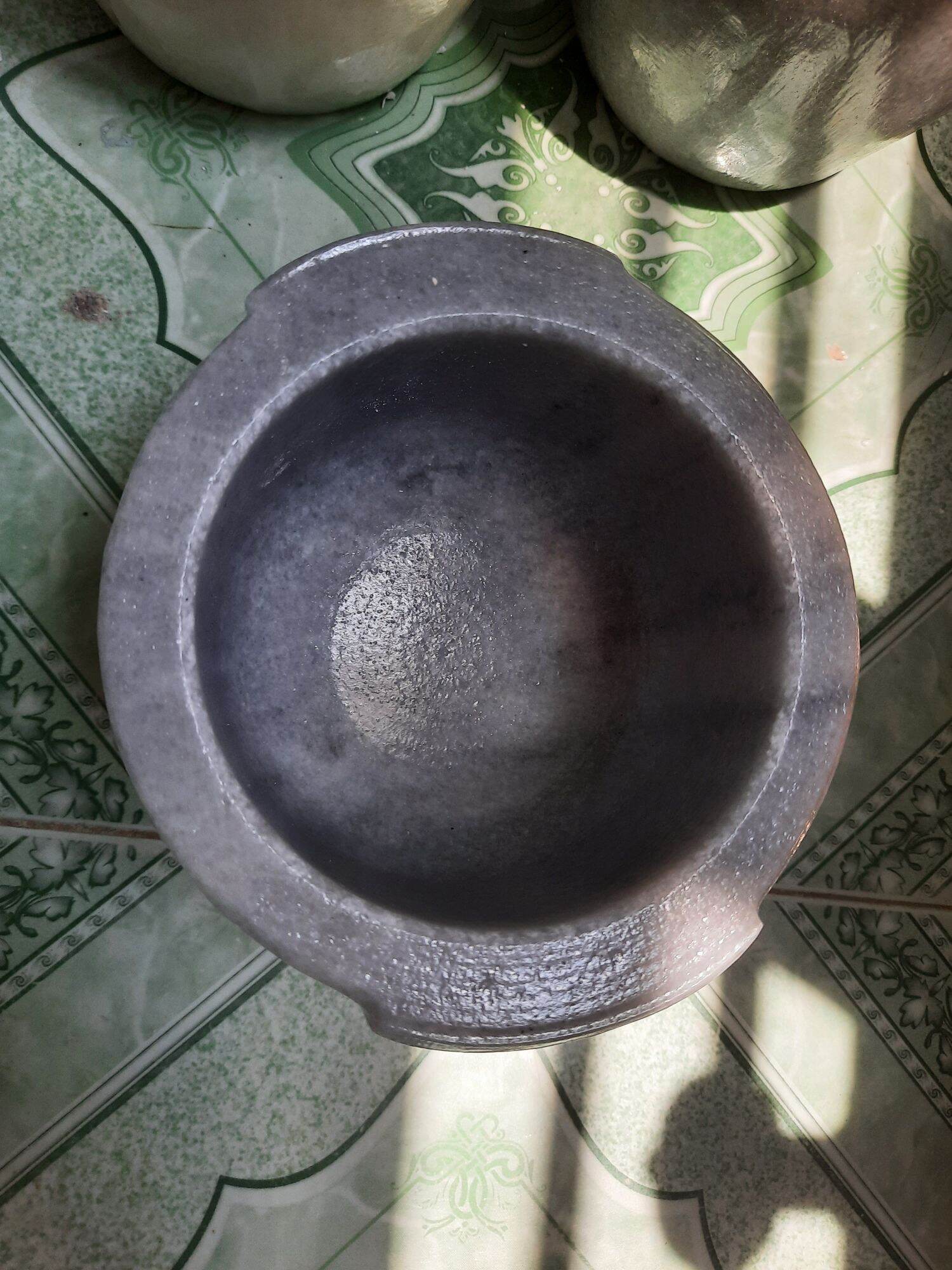 Cối đá Non Nước xám nâu size 14cm (kèm chày)