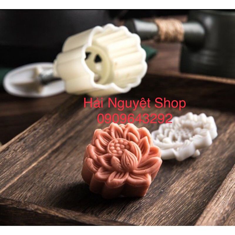 Khuôn bánh trung thu hình hoa sen 3d 150gr/200gr