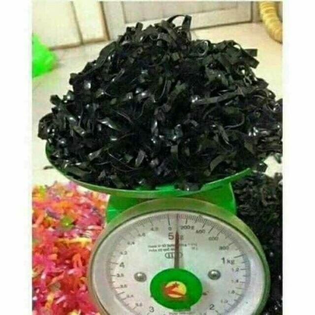 Túi zip 100g Thun cột tóc màu đen Bản To