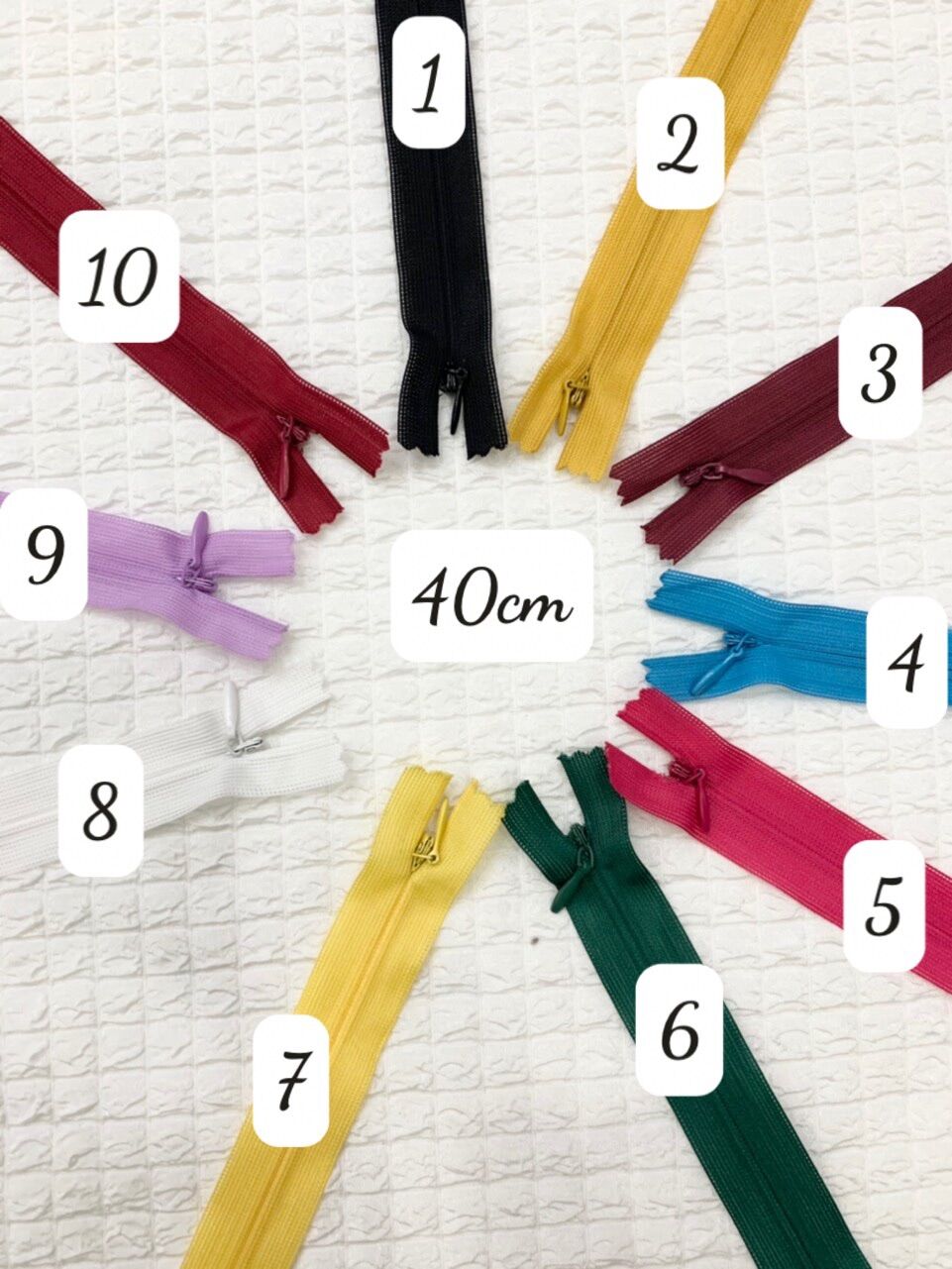 [Phụ liệu may giá rẻ] 2 chiếc dây khoá kéo giọt lệ, khoá kéo giọt nước size 40cm