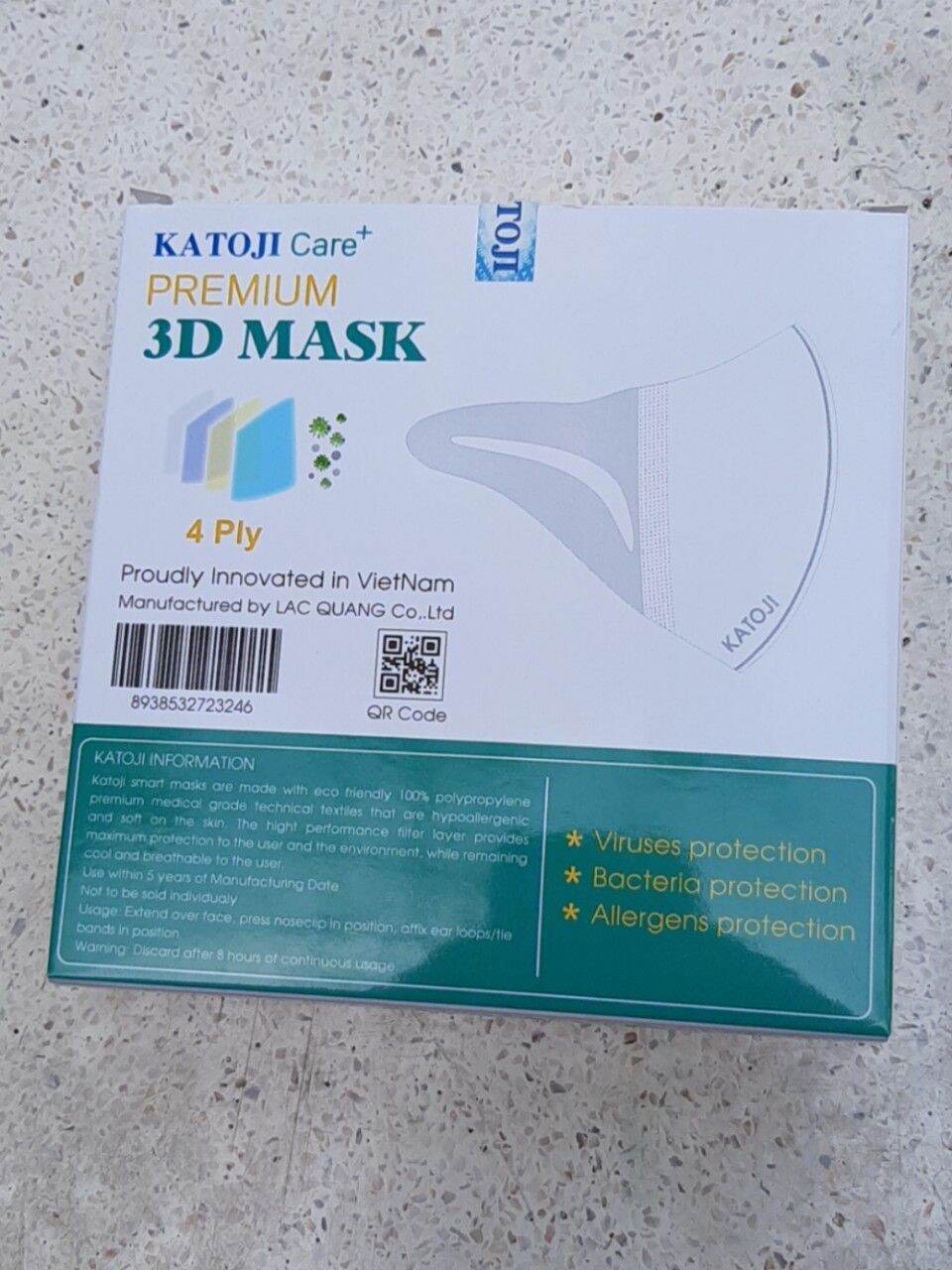 Khẩu Trang 3D Kháng Khuẩn Hộp 10 cái