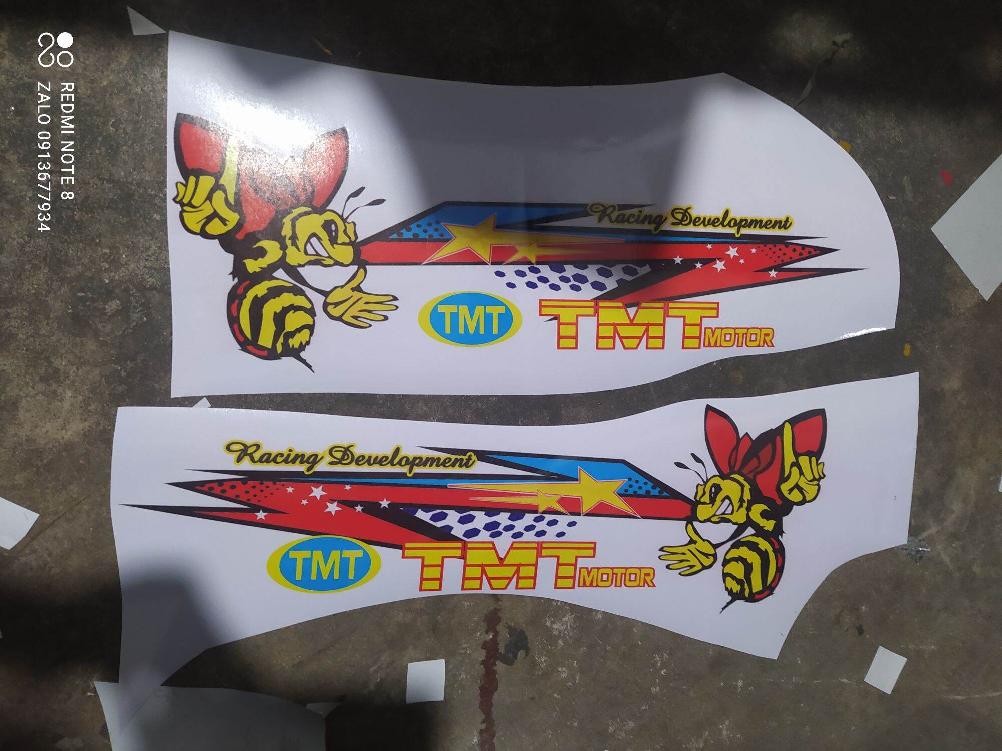 (Sale sốc) cặp Tem decan cửa ong vàng dán xe tải TMT