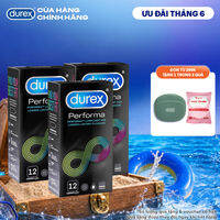 Bộ 3 hộp bao cao su Durex Performa kéo dài thời gian, size 52mm, 12 bao/hộp