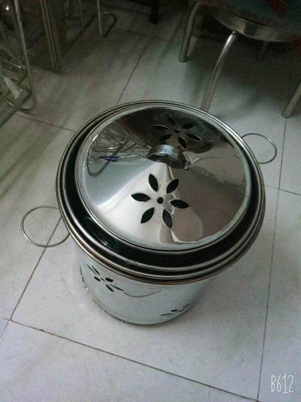[HCM]Thùng đốt giấy inox tròn 23cm