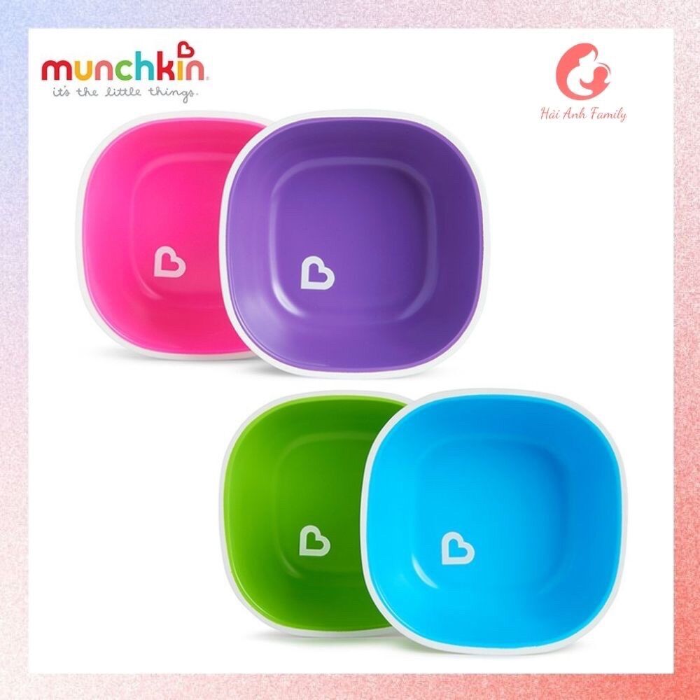 Set 2 bát ăn dặm, chén ăn dặm chống trượt cho bé munchkin