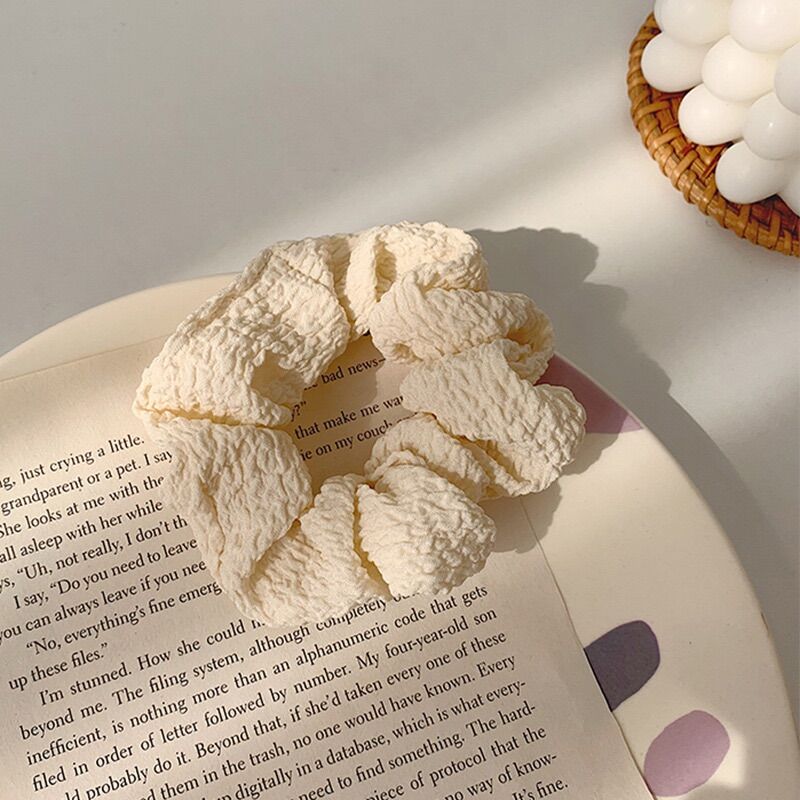 Cột tóc vải đũi trơn Scrunchies màu pastel dễ thương