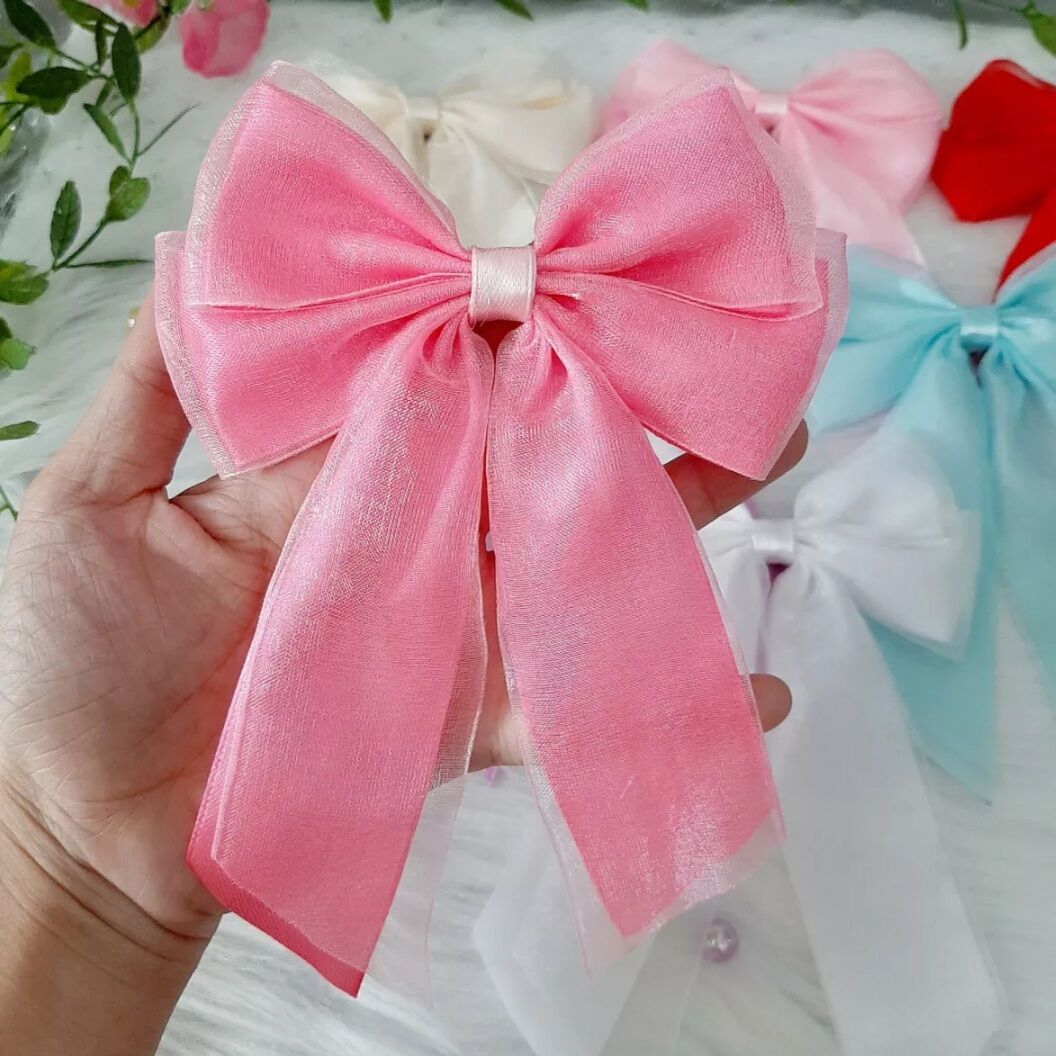 Kẹp tóc nơ 2 lớp (mua 9 tặng 1)