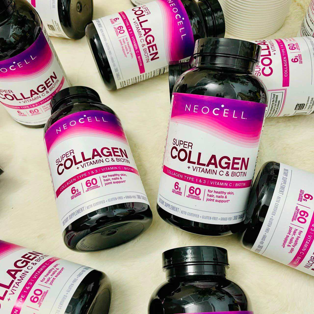 Viên uống collagen Neocell Super collagen + c + Biotin của Mỹ