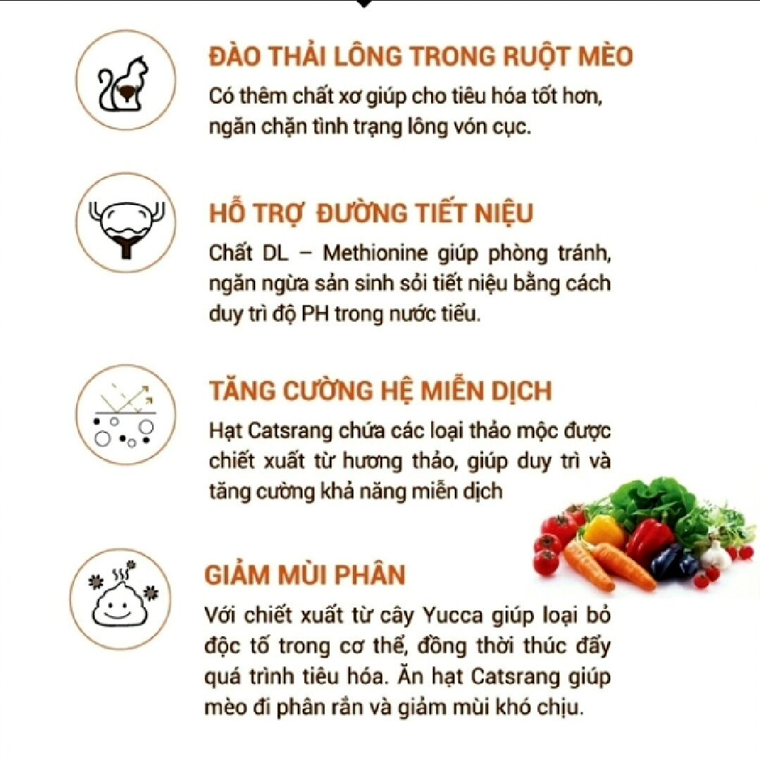 Hạt khô cho mèo Hạt Catsrang bao 5kg