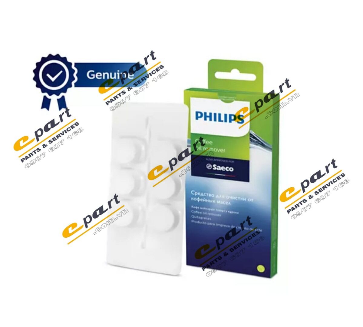Viên vệ sinh tẩy cặn, dầu Caffee Philips Saeco 6 Viên. Viên vệ sinh máy pha cà phê SAECO PHILIPS