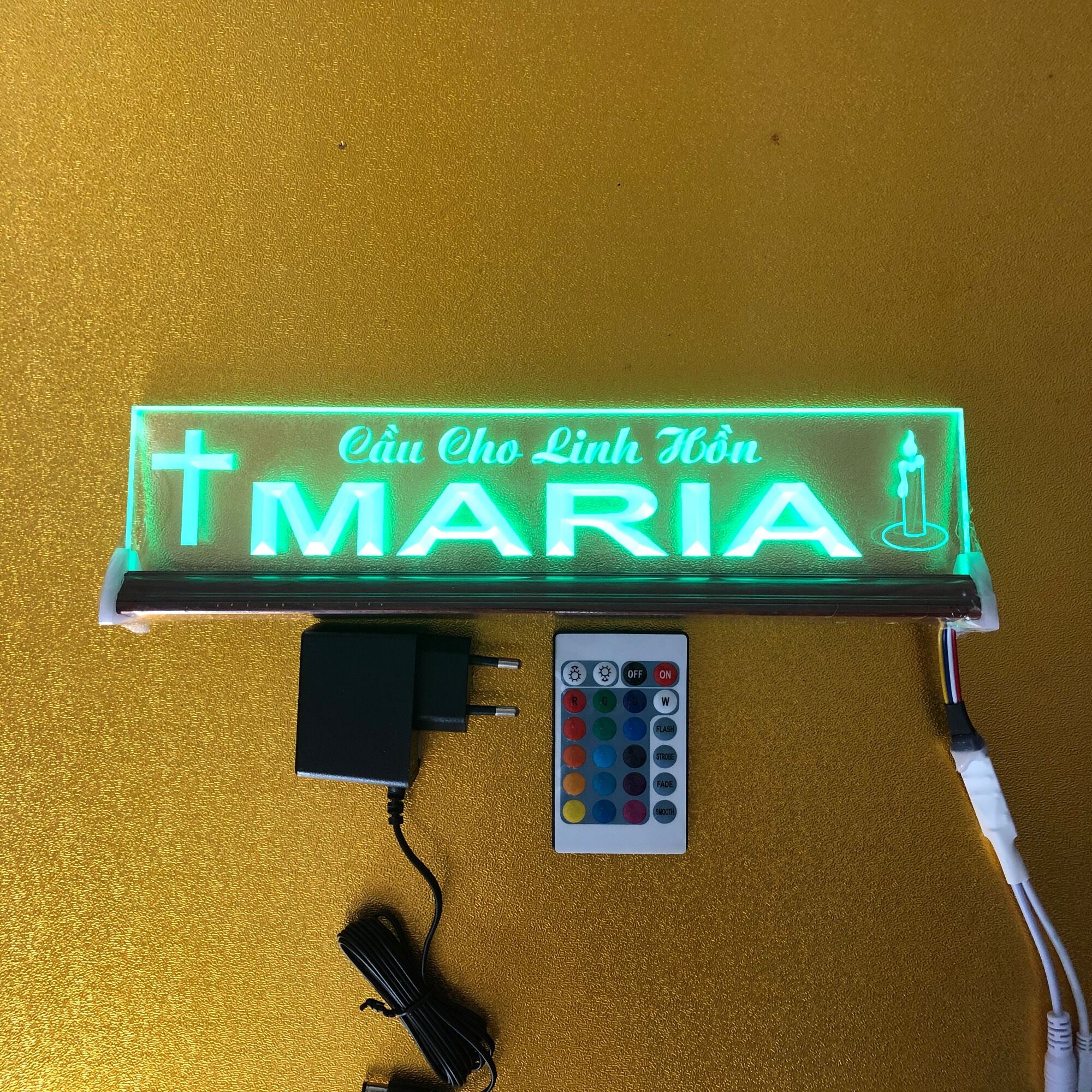 Chữ điện : CCLH MARIA (9x30cm) để bàn