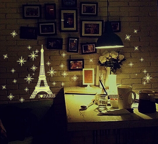 Bộ sticker dạ quang Paris night siêu xinh