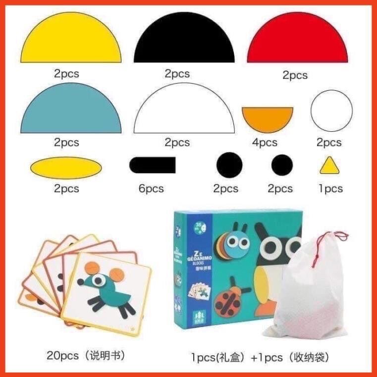Đồ chơi ghép gỗ các con vật Montessori