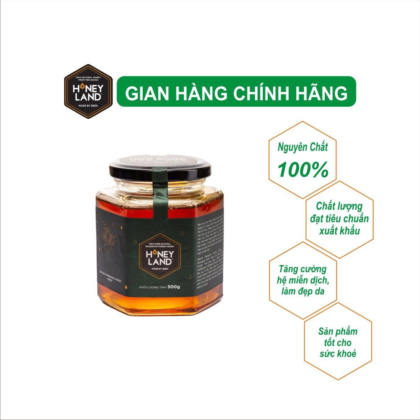 Mật Ong Rừng Ngập Nặm 500g Honeyland mật ong nguyên chất