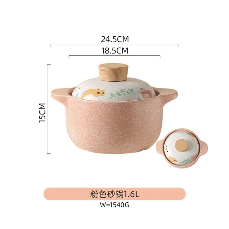 Dễ Thương Món Ăn Soong Gốm Nhỏ Sử Dụng Tại Nhà Nồi Nấu Súp Và Cháo Chịu Nhiệt Độ Cao Có Nắp Đậy Cho Bếp Và Bếp Gas