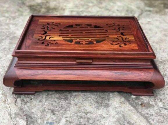 Khay trà gỗ cẩm 36x46cm có khay hứng nước