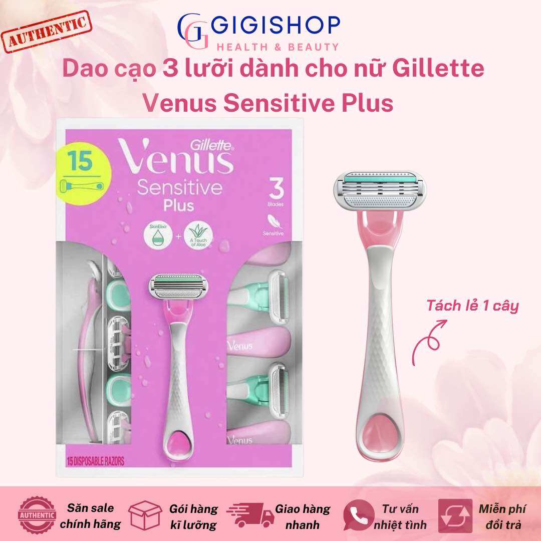 Dao cạo nữ 3 lưỡi Gillette Venus Sensitive USA dành cho da nhạy cảm