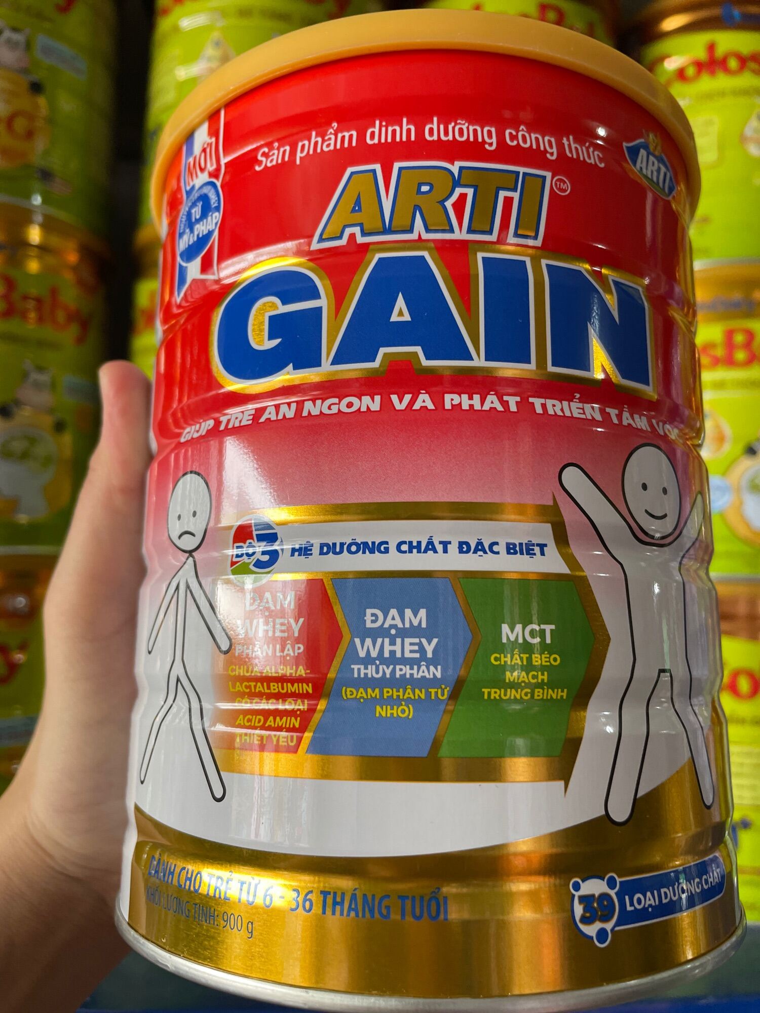 Sữa Arti Gain dành cho trẻ Suy dinh dưỡng, Biếng ăn 900g