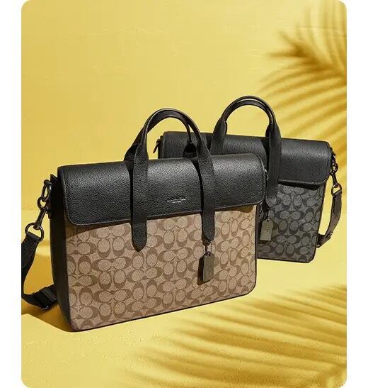 túi COACH công sở nam Chất da thật phối canvas siêu bền,
