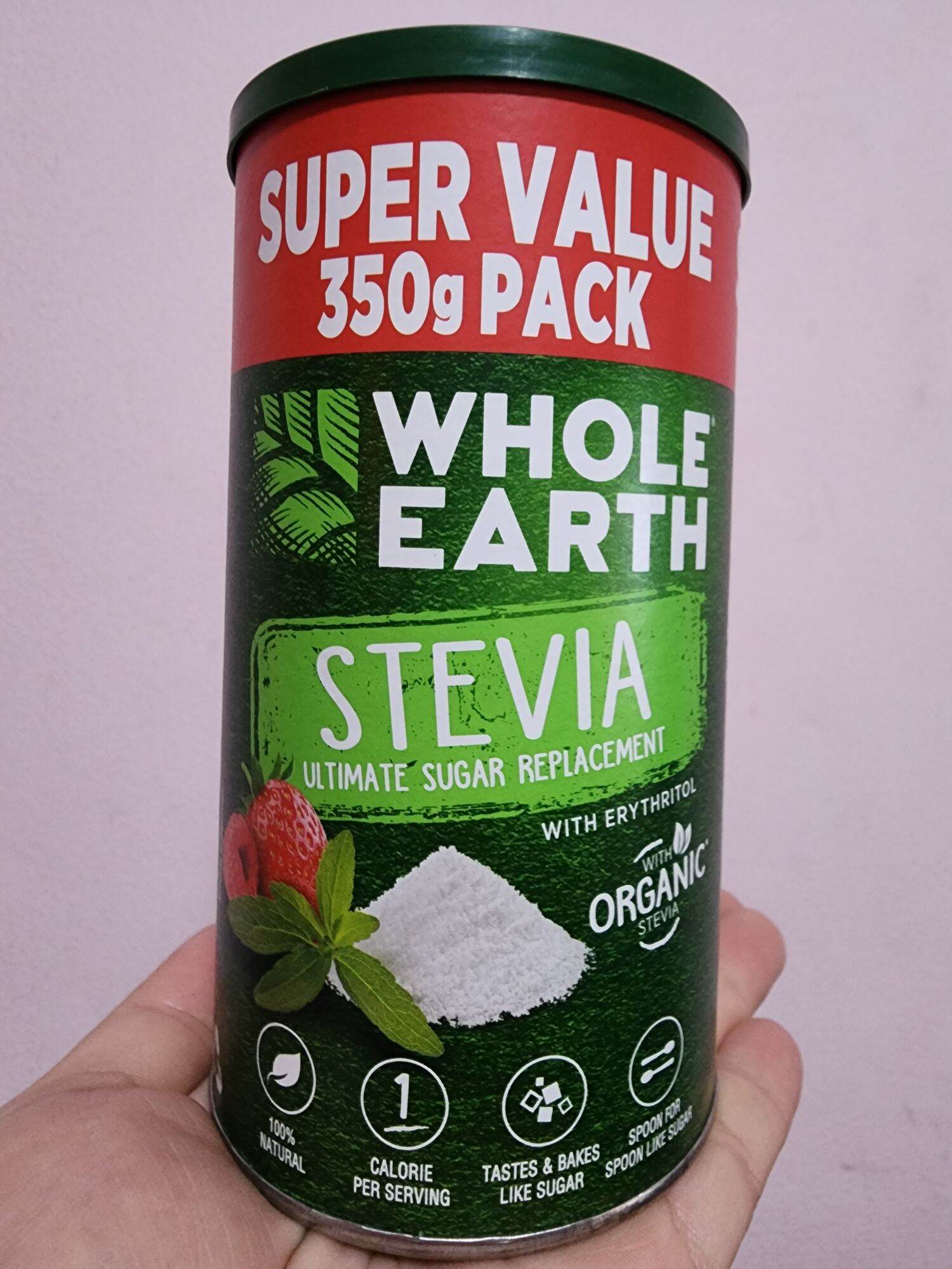 Đường cỏ ngọt stevia hữu cơ úc - whole earth -hũ 350g