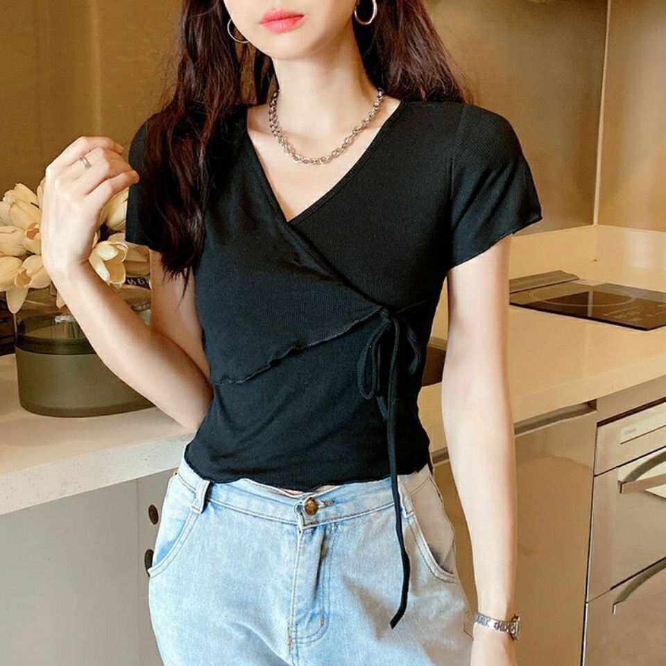 Áo kiểu dây đắp chéo buộc siêu xinh