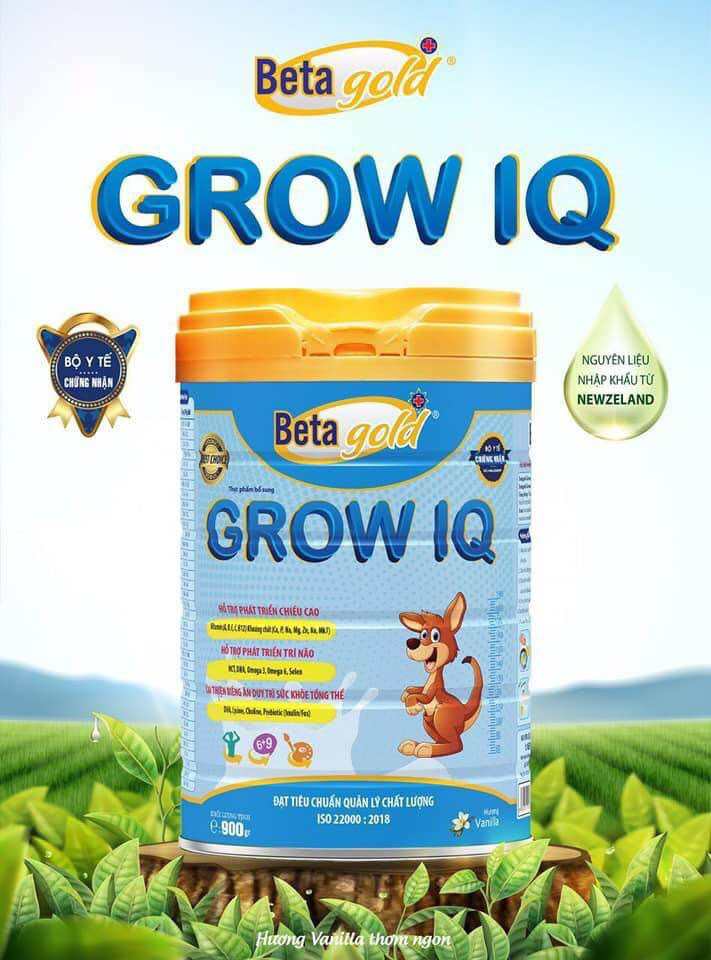 Sữa bột BetaGold Grow IQ 900g - Phát triển chiều cao và trí não cho trẻ