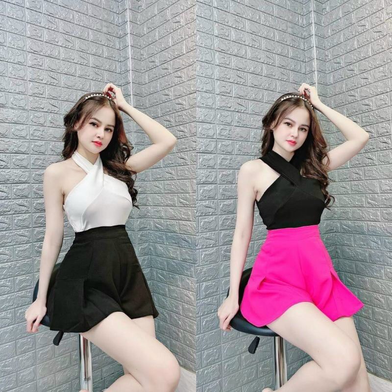 Áo kiểu yếm borip cổ chéo mc5