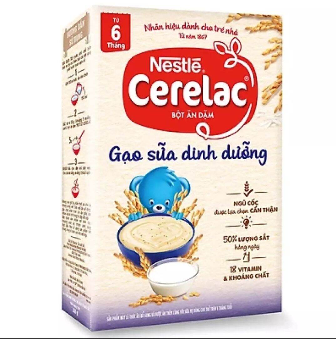 [HCM] Bột Ăn Dặm Nestle Cerelac vị gạo sữa dinh dưỡng 200g