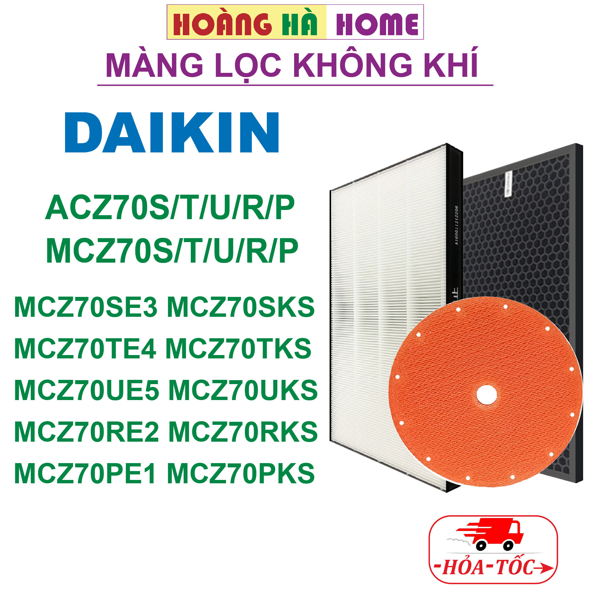 Màng lọc không khí daikin MCZ70 ACZ70 4 trong 1, màng than hoạt tính daikin, màng bù ẩm daikin