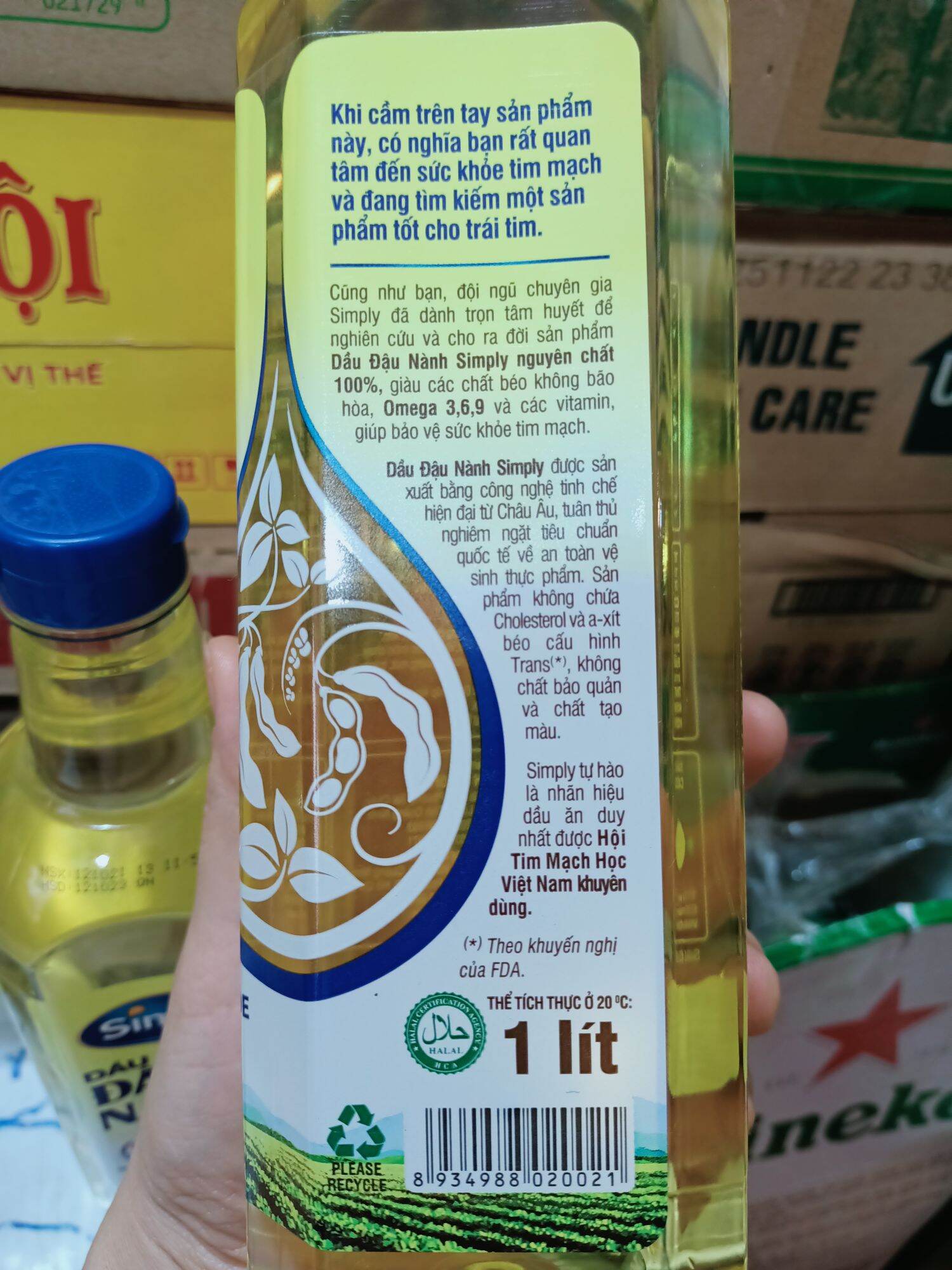 Dầu ăn Simply dầu đậu nành 1L