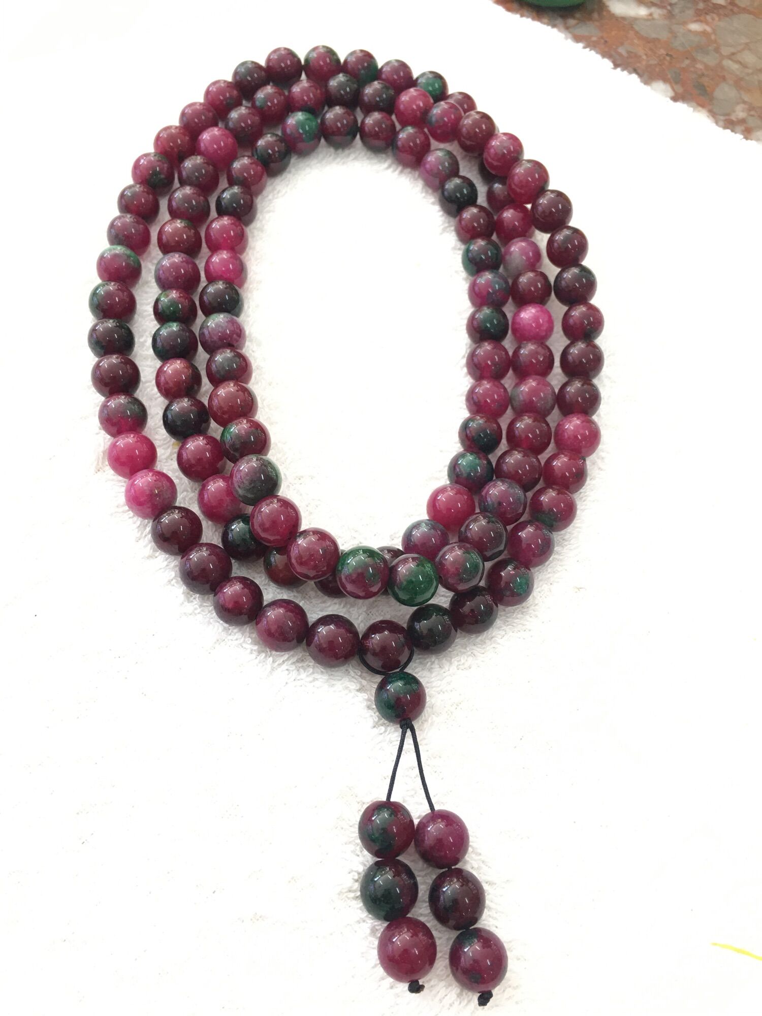 Chuỗi 108 hạt đá ruby phi hạt 10li bao đẹp