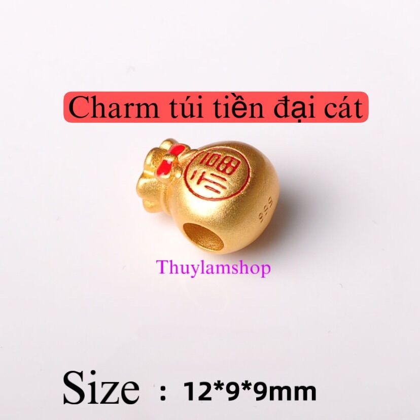 Charm hình túi tiền titan cao cấp mạ vàng 24k mic vòng