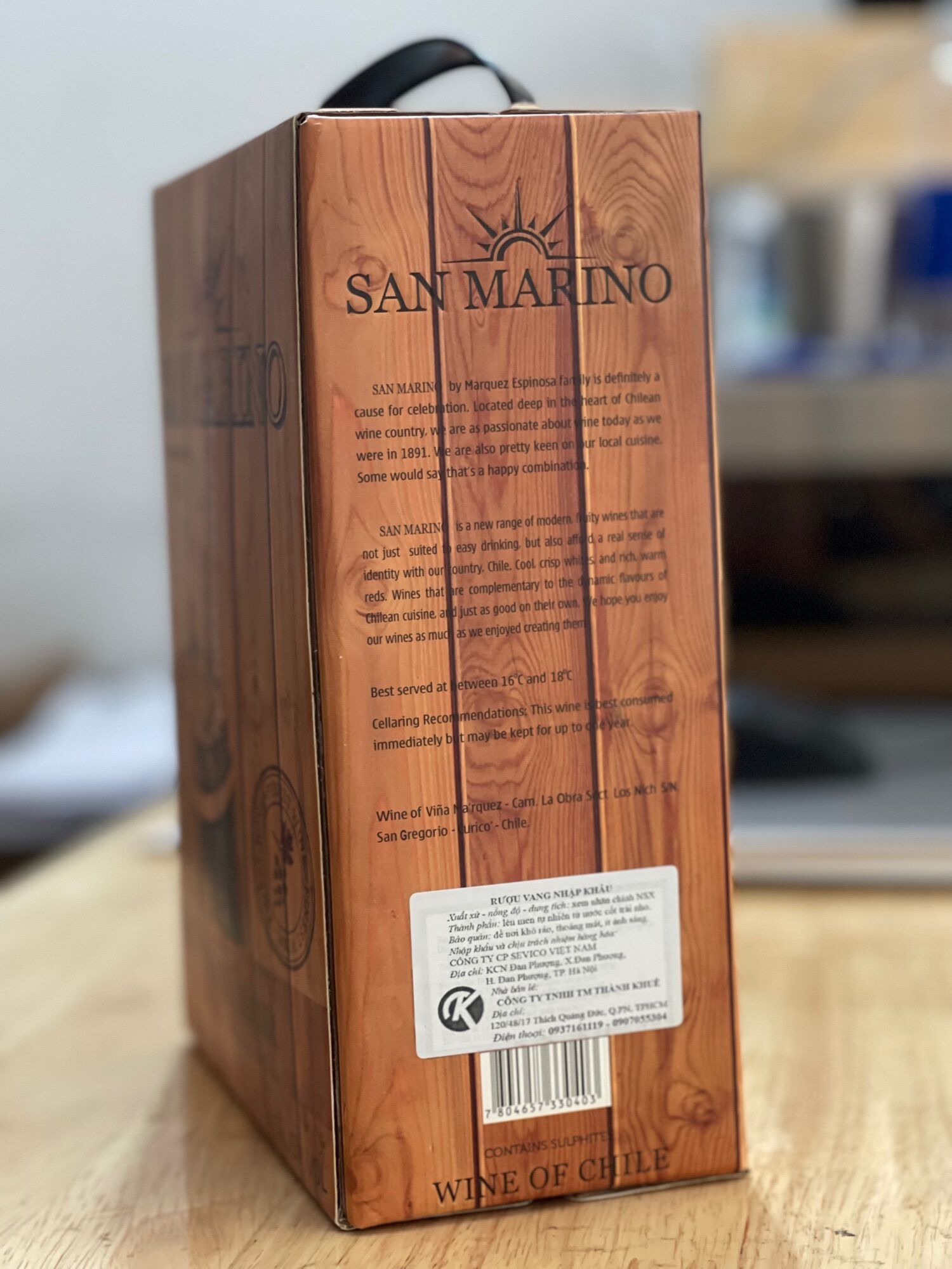 Vang đỏ Chile San Marino
