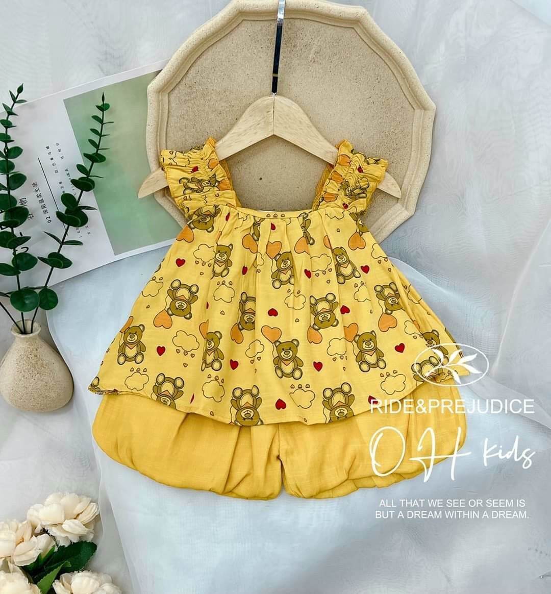 Bộ đùi 2 dây bé gái dễ thương