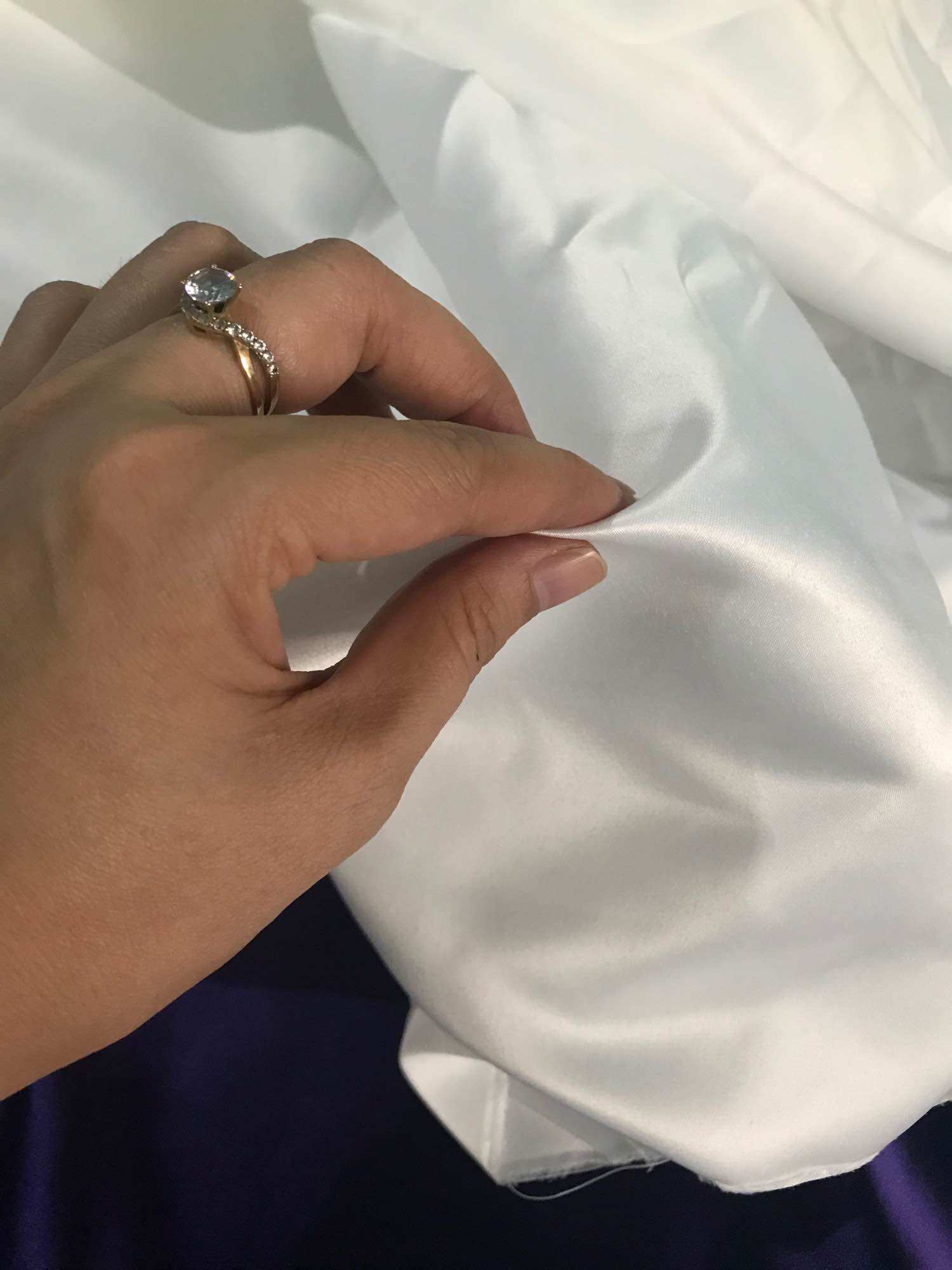 Vải Phi Mờ màu Trắng Gạo
