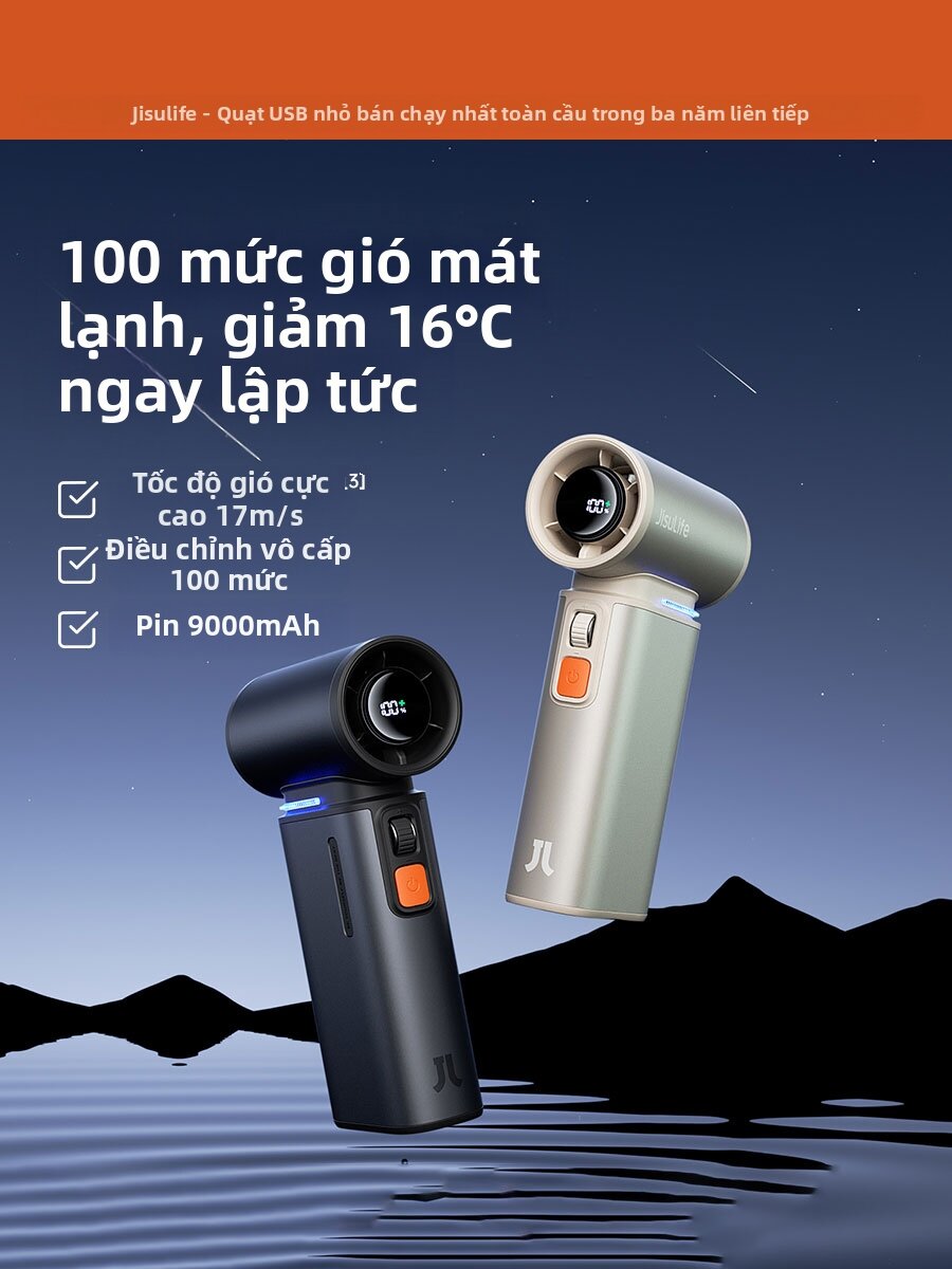 Jisulife | Quạt Máy Để Bàn USB Cầm Tay Làm Mát Mạnh