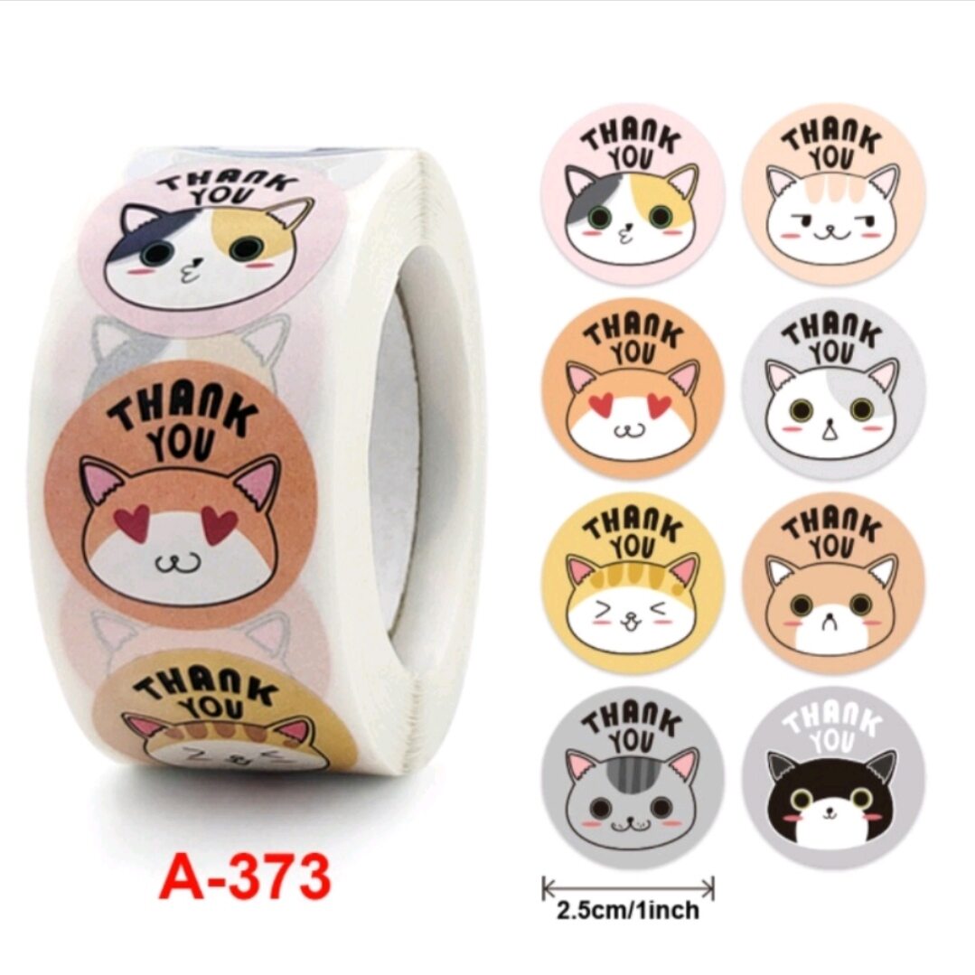 Cuộn 500 tem / nhãn dán/ sticker cảm ơn dễ thương, xinh xắn