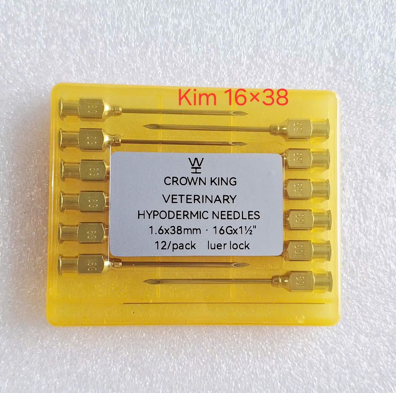 Kim tiêm gia súc loại cao cấp 16×3,8cm (1 vỉ 12 chiếc)